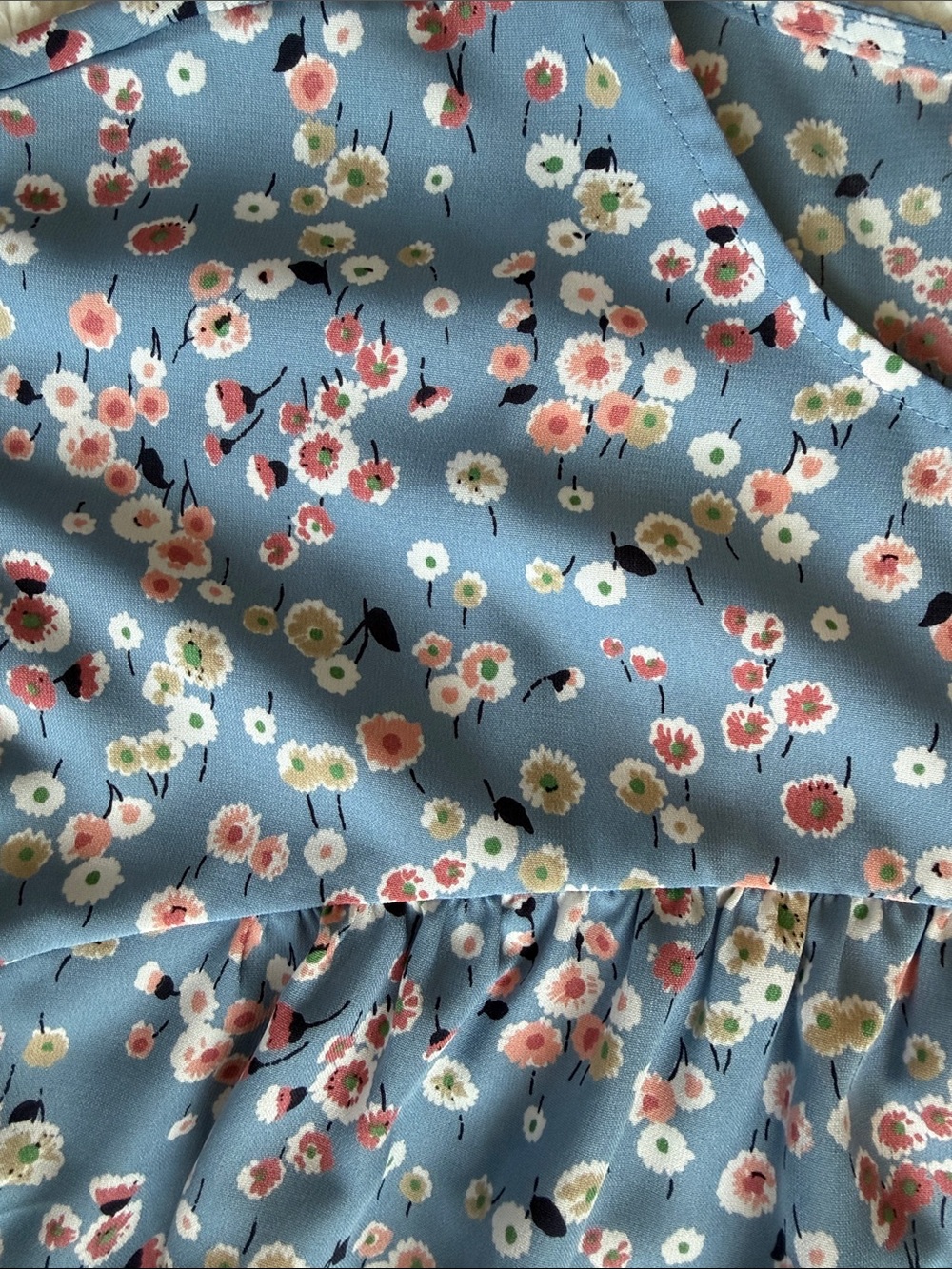 ANDREE BY UNIT light Blue Floral Cap Sleeve Blouse - Picture 3 of 8